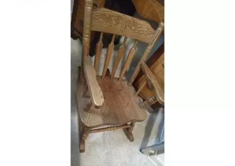 Child's solid wood rocking chair