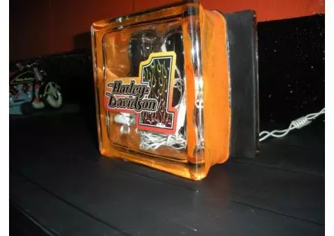 Harley Davidson Glass Block that lights up